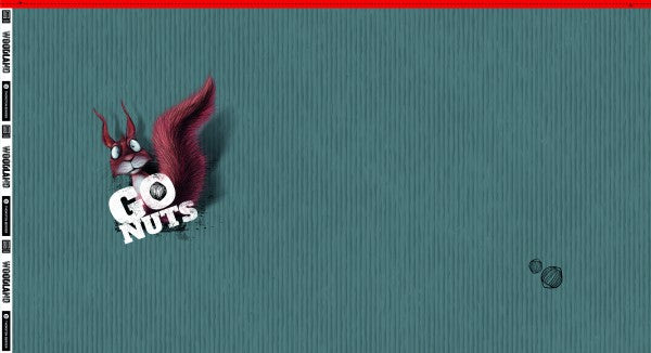 New Pre-Order Euro French Terry Go Nuts Squirrel Panel, Emerald