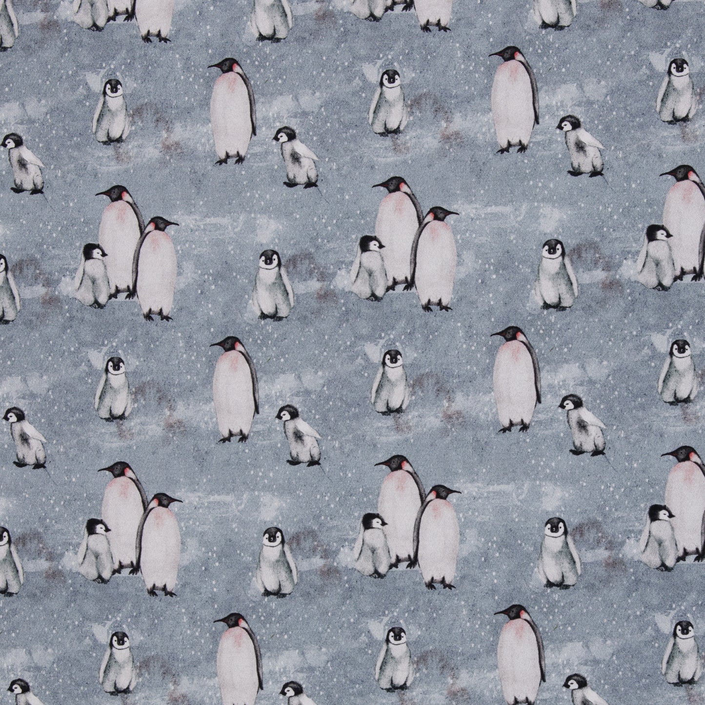 New Euro Brushed Jogging- Nordic Penguins, Light Blue