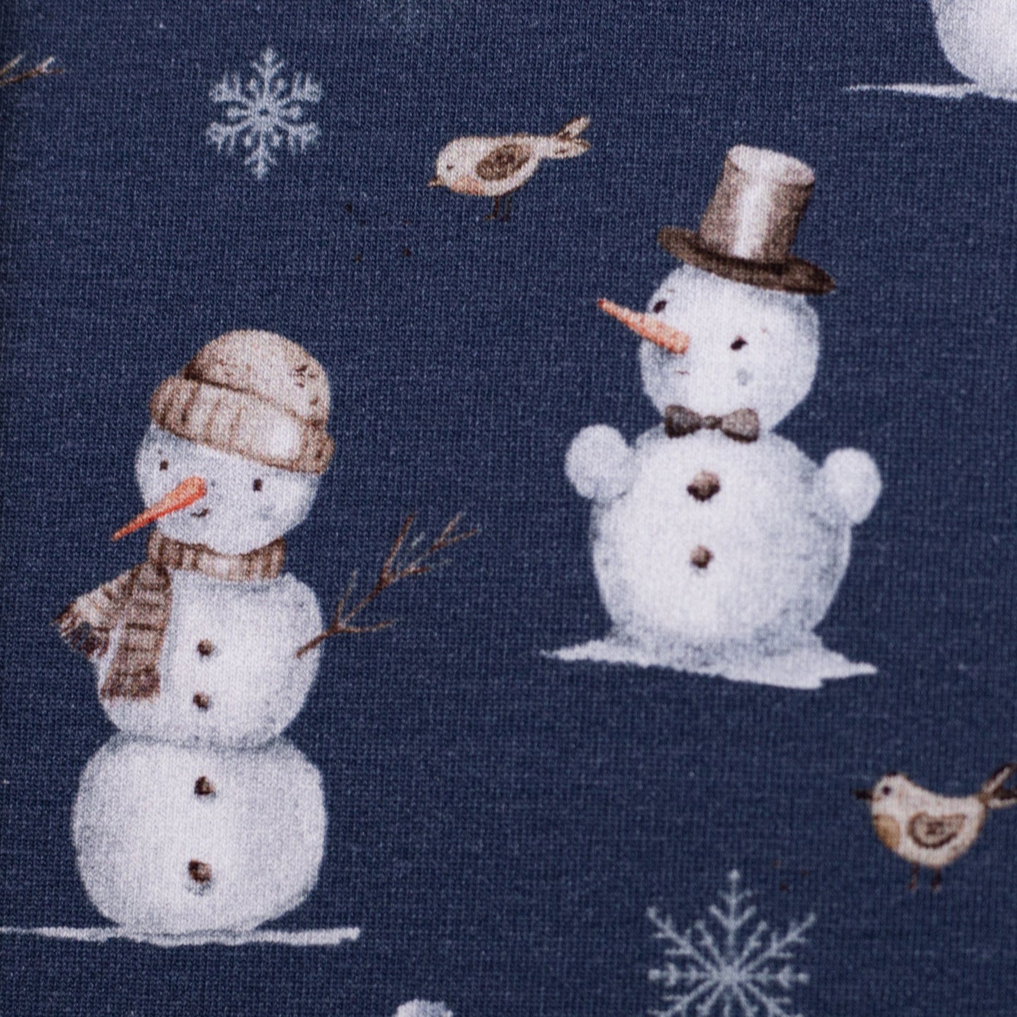 New Euro Brushed Jogging- Snowmen, Teal