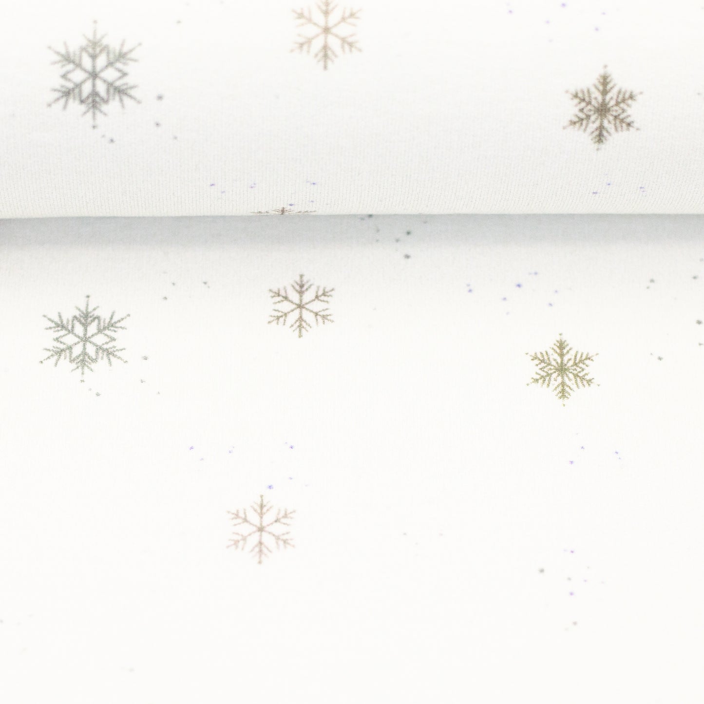 New Euro Brushed Jogging- Snowflakes, Off White