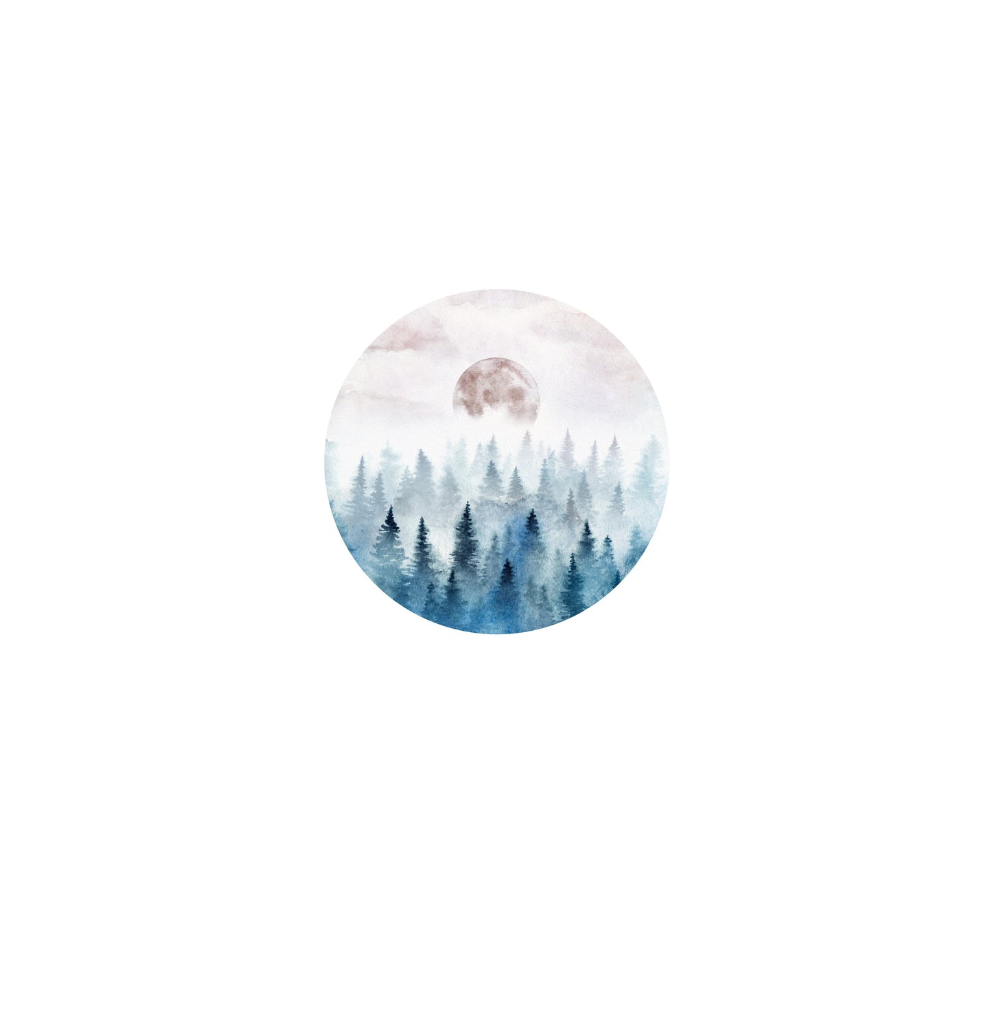 Euro Jersey Panel - Moon, Trees