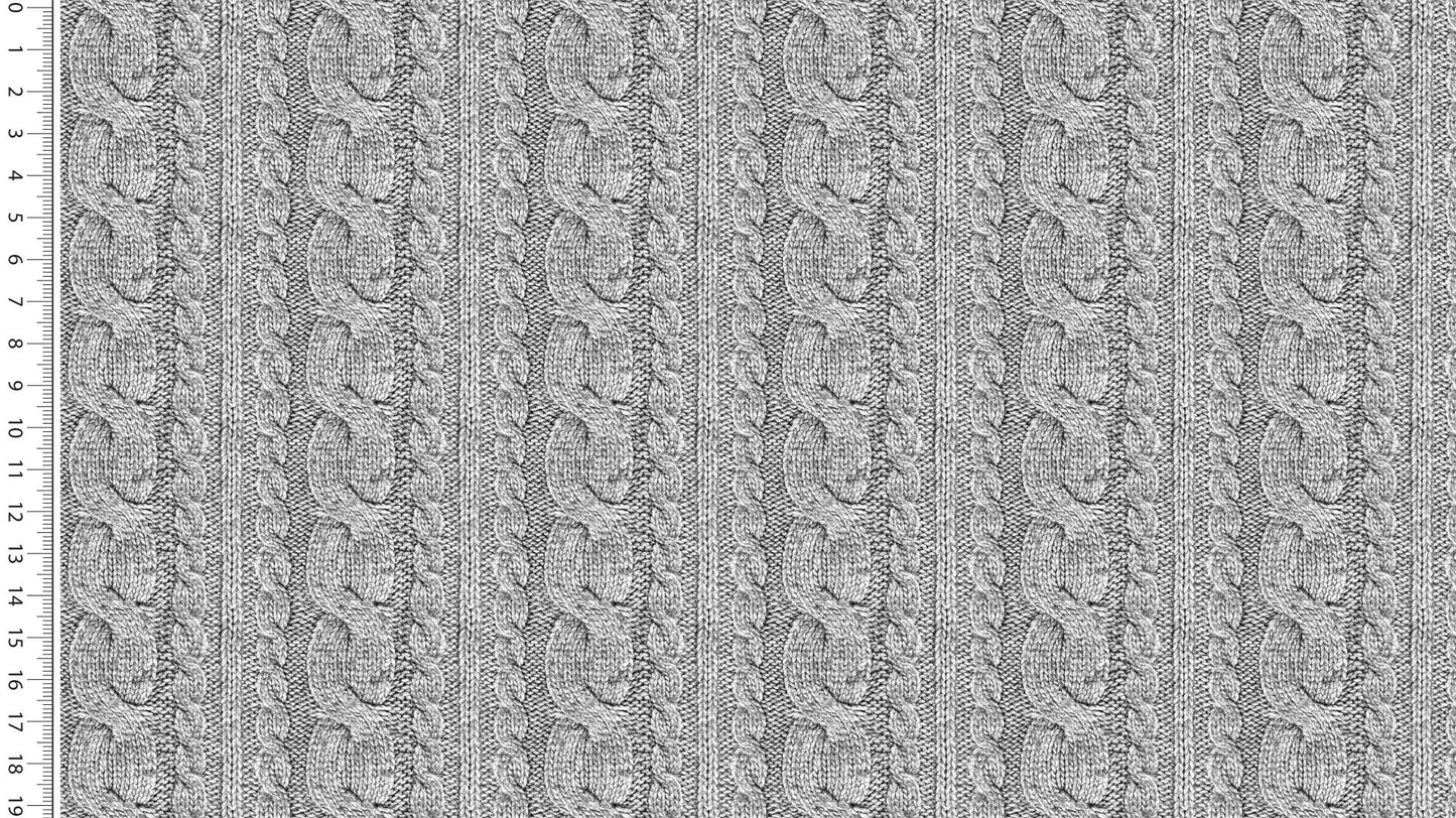 Euro French Terry Cables, Grey