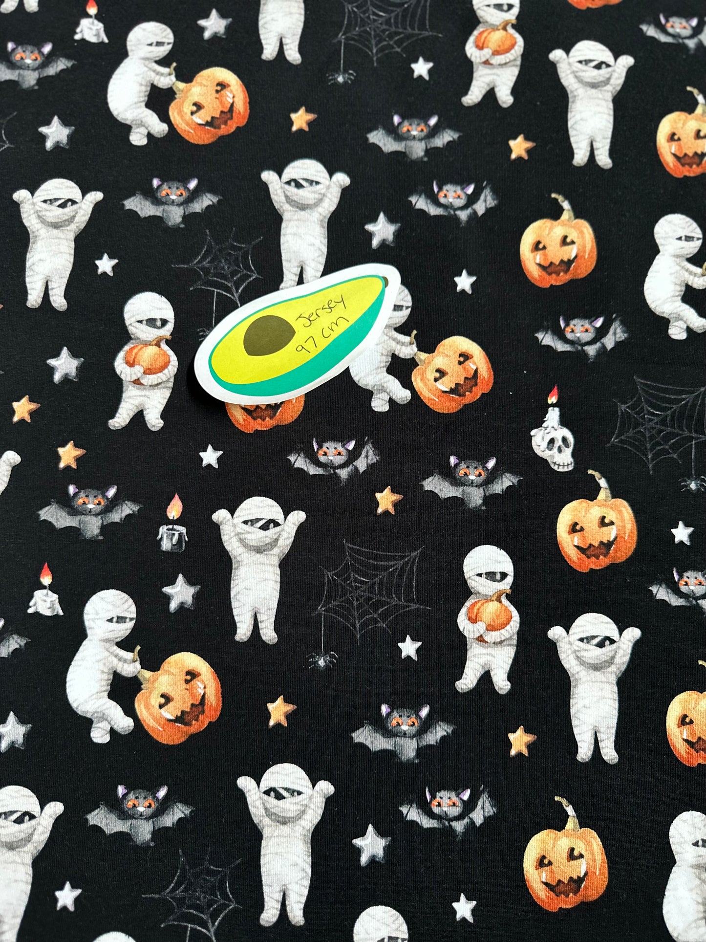 Euro JERSEY REMNANT 97 CM Black Mummies