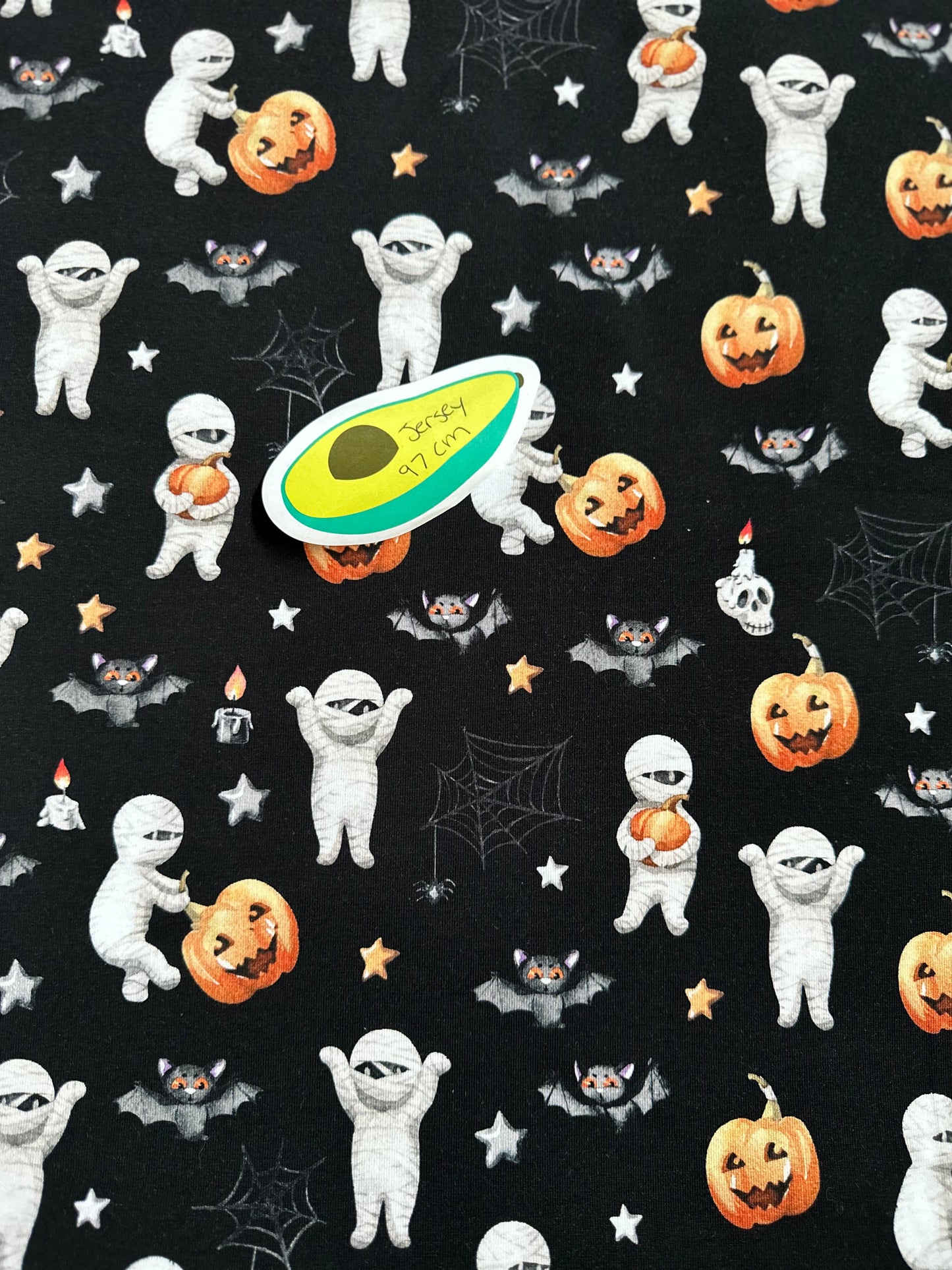 Euro JERSEY REMNANT 90 CM Black Mummies
