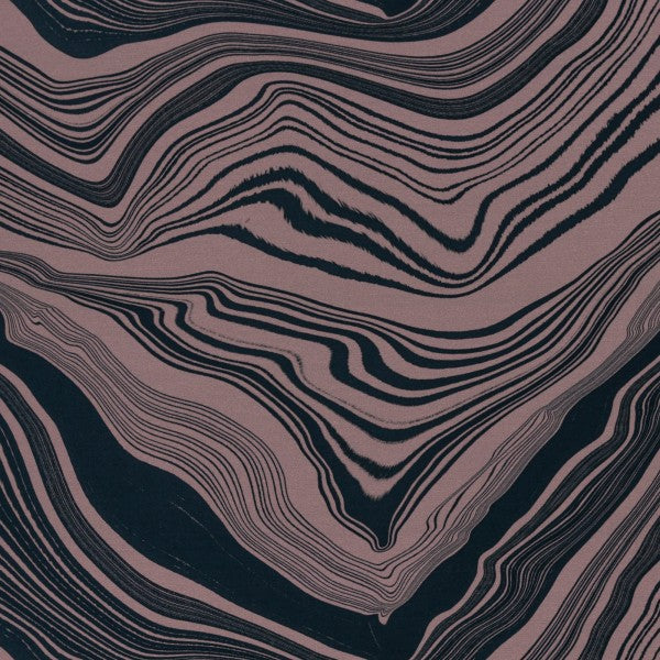 Euro French Terry - Rock- Black/Violet