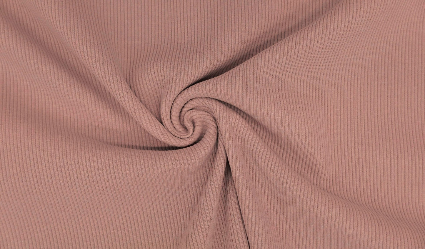 Euro Ribbing - Solid, Rose