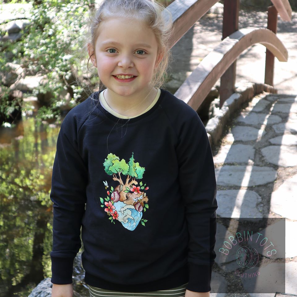 Custom Euro Knit - Planet Heart Black, Little