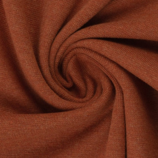 Euro Ribbing - Heather, Terracotta (Burnt Orange)