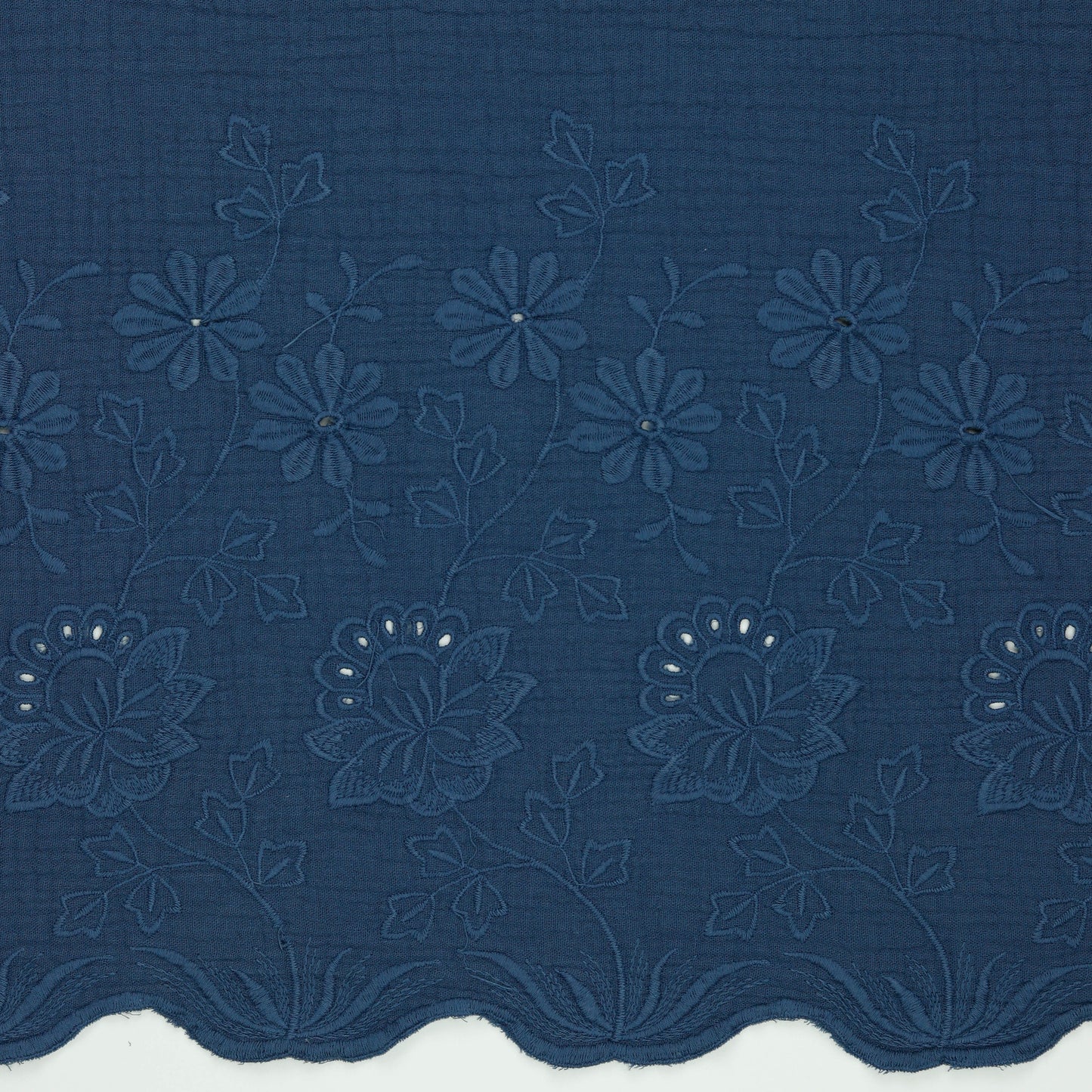 New Euro Woven Double Gauze Border- Jeans