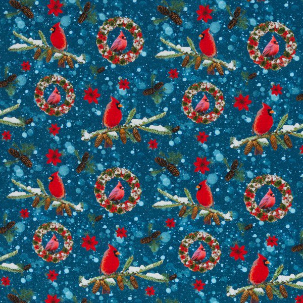 Euro C/L Jersey - Winter Birds, Blue