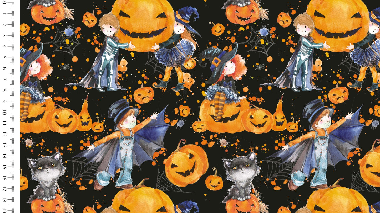 New Euro Jersey - Halloween Pumpkins, Black