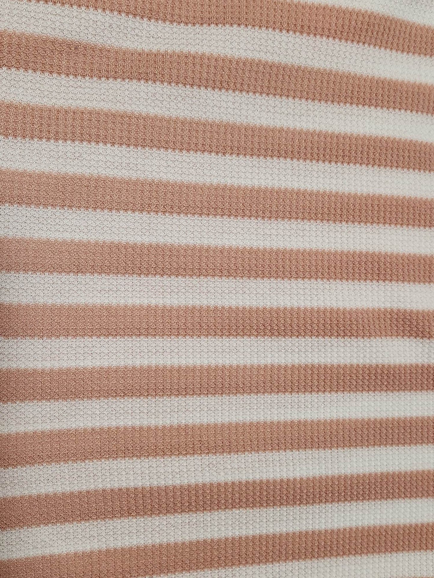 Euro Waffle Knit- Pink Striped