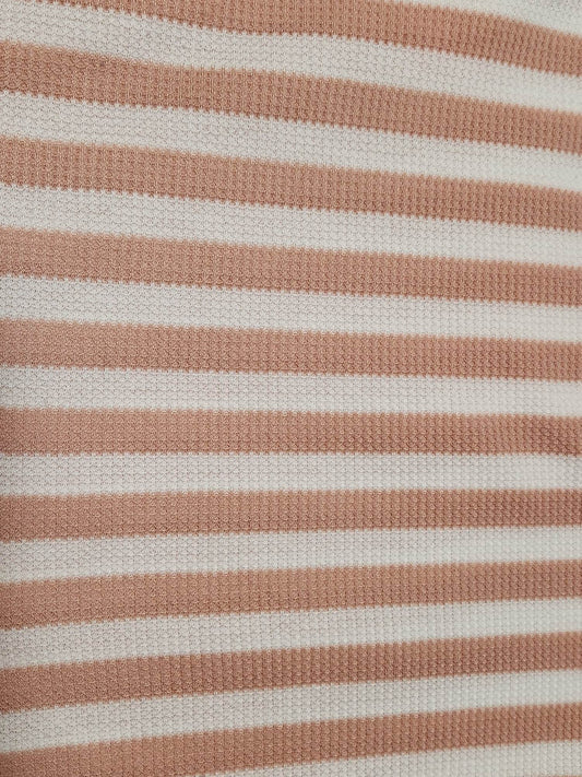 Euro Waffle Knit- Pink Striped