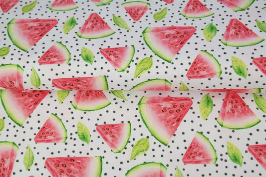 Euro C/L Jersey - Dot Watermelons, White