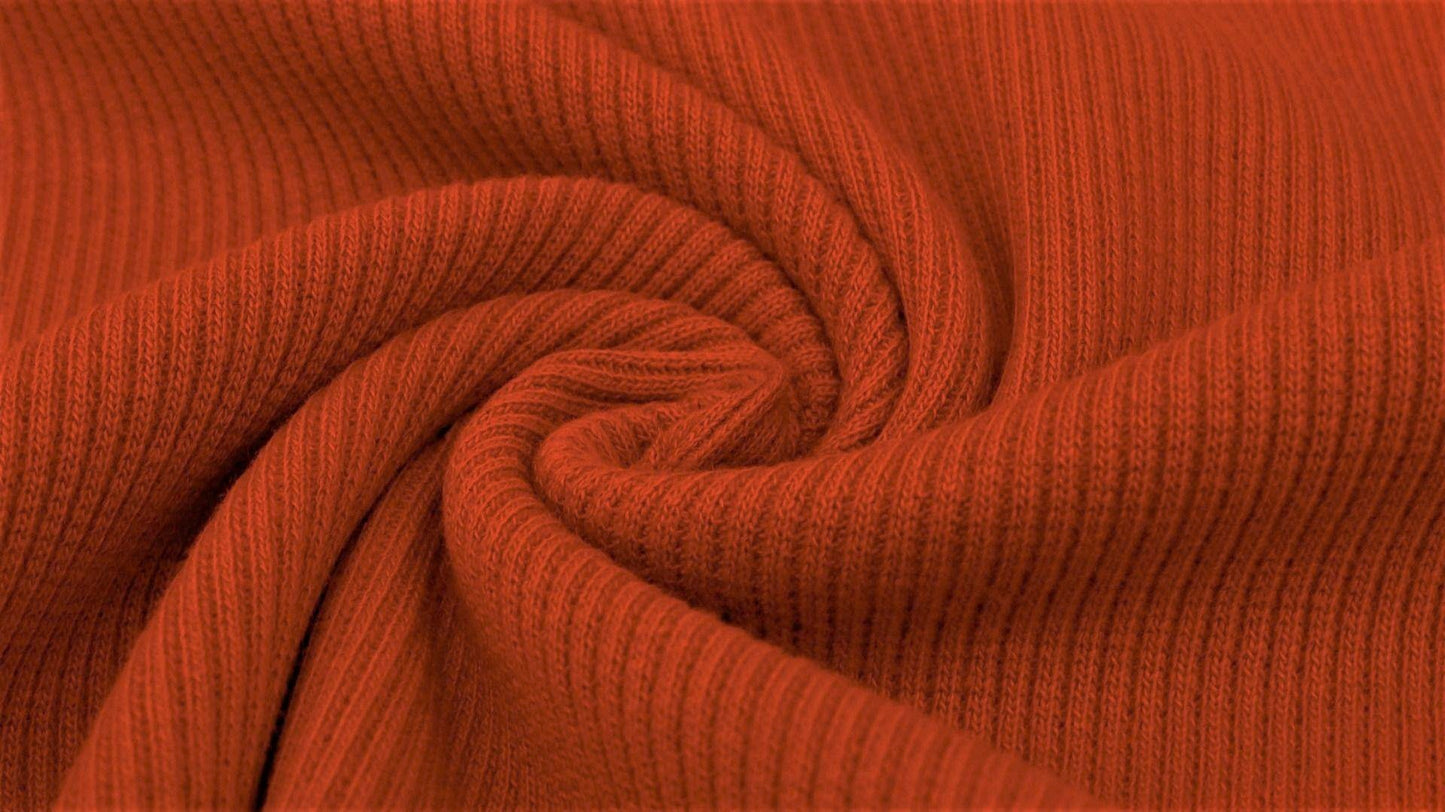 Euro Ribbed Jersey - Solid, Rust