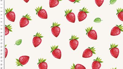 Euro C/L Jersey - Strawberries, White