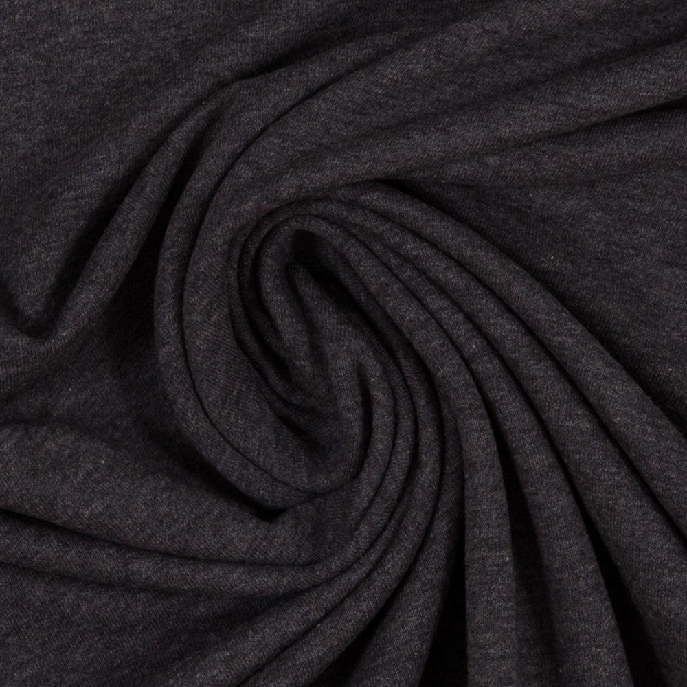 Euro Ribbing - Heather, Anthracite Grey