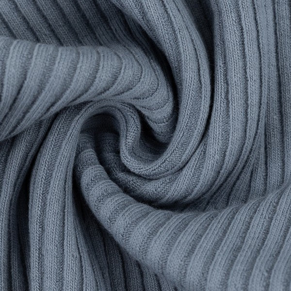 Euro Ribbed, Wide - Solid, Dusty Blue